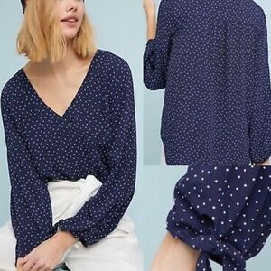 Navy Polka Dot Women's Top
